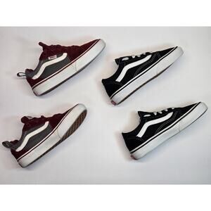 2 Pair Lot Vans Old Skool Low Top Unisex Skateboard Shoes Sz. 2Y & 1.5Y | Bundle